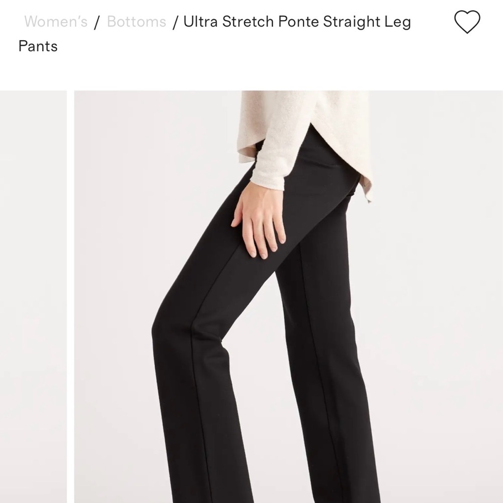 QUINCE Ultra Stretch Ponte Straight Leg Pants - Black